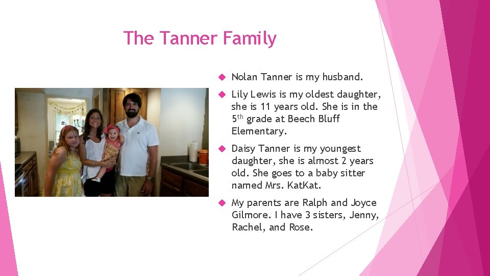 The Tanner Family Nolan Tanner is my husband. Lily Lewis is my oldest daughter,