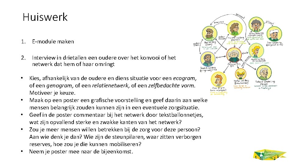 Huiswerk 1. E-module maken 2. Interview in drietallen een oudere over het konvooi of