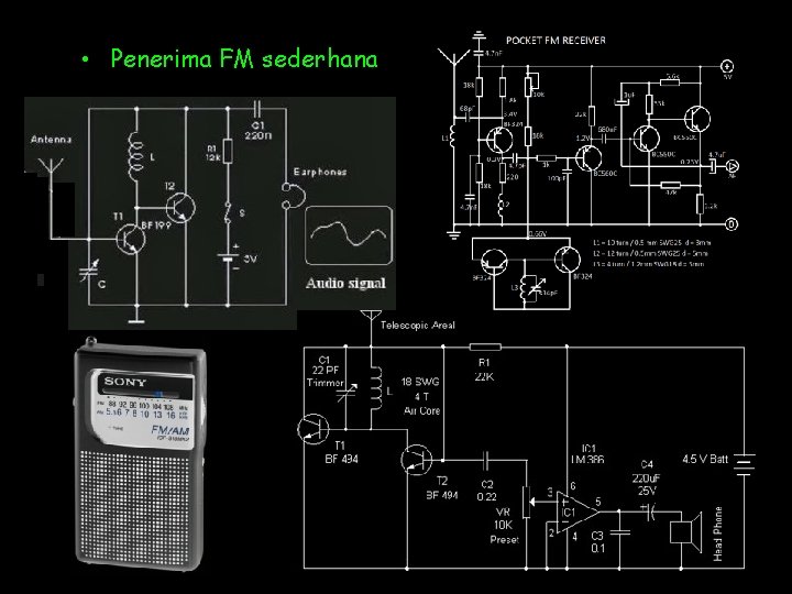 • Penerima FM sederhana • Penerima FM sederhana