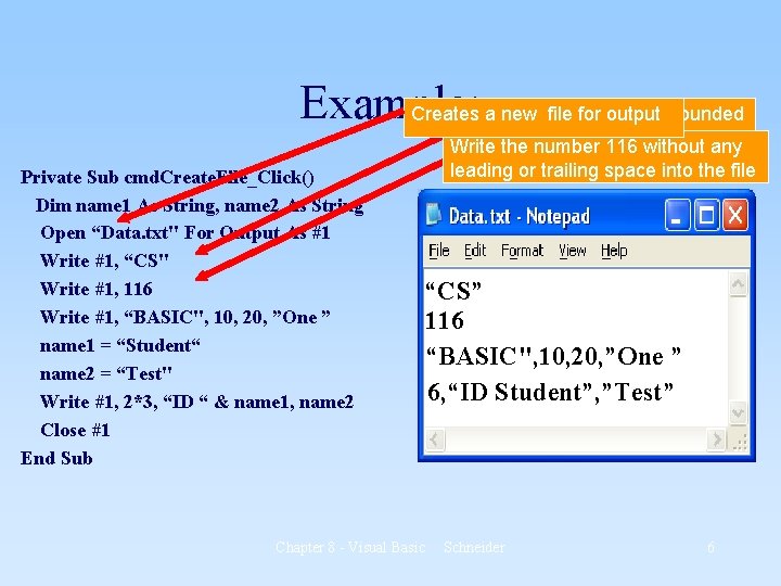 Example: Creates. Write a new thefile string for output CS surrounded Private Sub cmd. Example: Creates. Write a new thefile string for output CS surrounded Private Sub cmd.