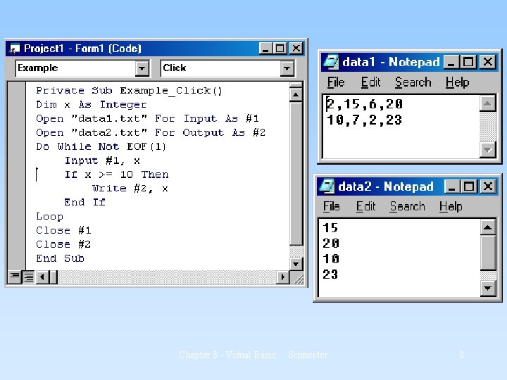 Chapter 8 - Visual Basic Schneider 8 