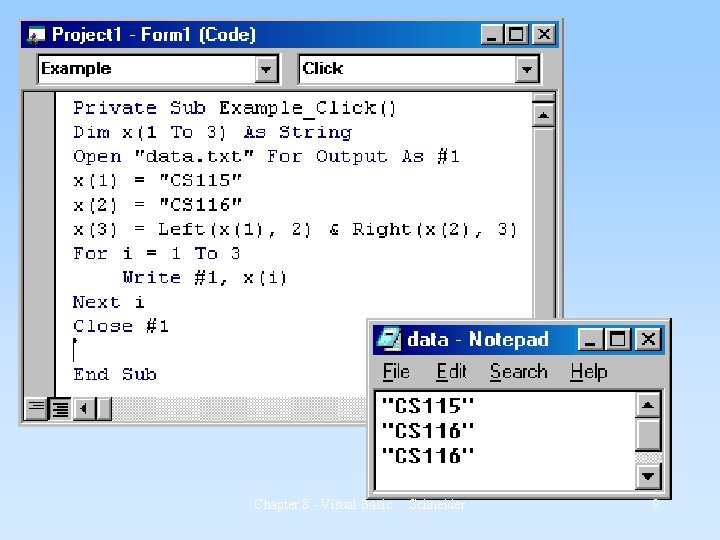 Chapter 8 - Visual Basic Schneider 9 Chapter 8 - Visual Basic Schneider 9