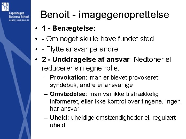 Benoit - imagegenoprettelse • • 1 - Benægtelse: - Om noget skulle have fundet