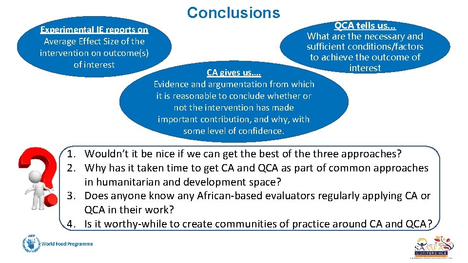 Conclusions Experimental IE reports on Average Effect Size of the intervention on outcome(s) of