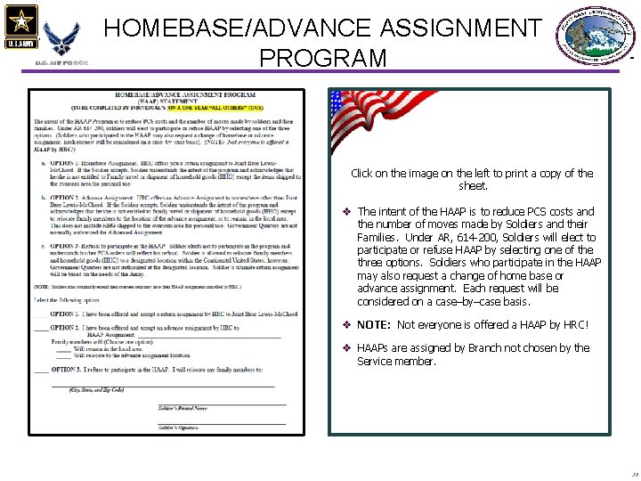 HOMEBASE/ADVANCE ASSIGNMENT PROGRAM Click on the image on the left to print a copy