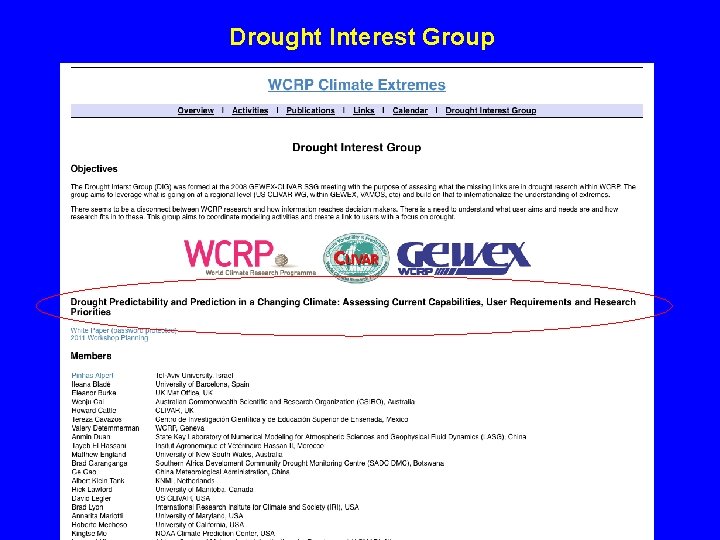 Drought Interest Group 