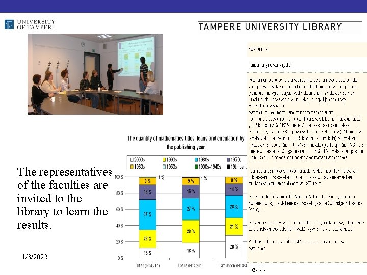 The representatives of the faculties are invited to the library to learn the results.