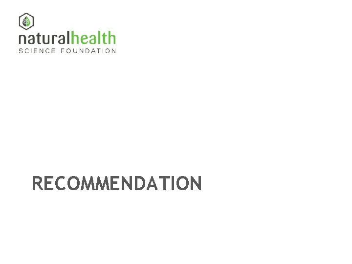 RECOMMENDATION 