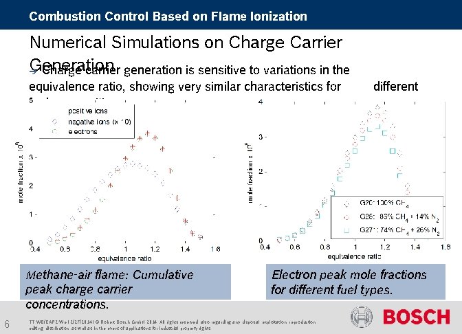 Combustion Control Based on Flame Ionization Numerical Simulations on Charge Carrier Generation è Charge