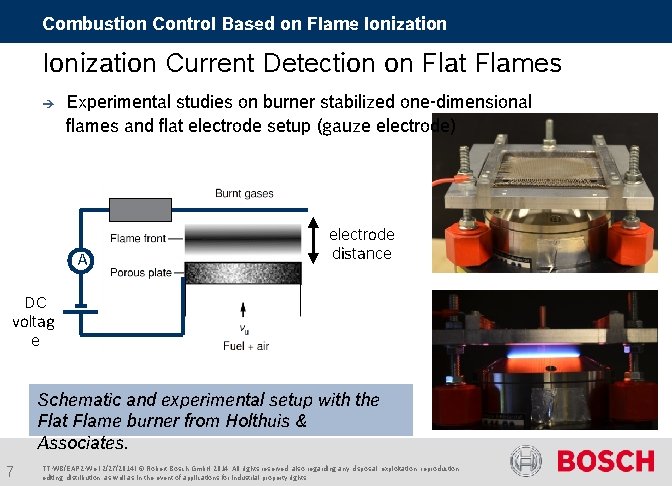 Combustion Control Based on Flame Ionization Current Detection on Flat Flames è Experimental studies