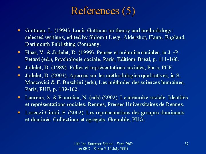 References (5) § Guttman, L. (1994). Louis Guttman on theory and methodology: selected writings,