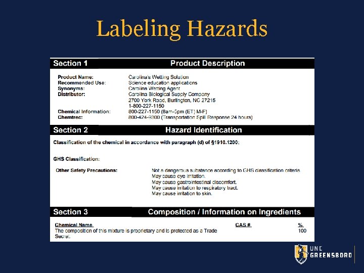 Labeling Hazards 