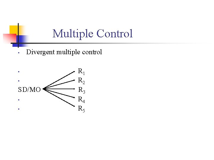 Multiple Control • Divergent multiple control • • SD/MO • • R 1 R