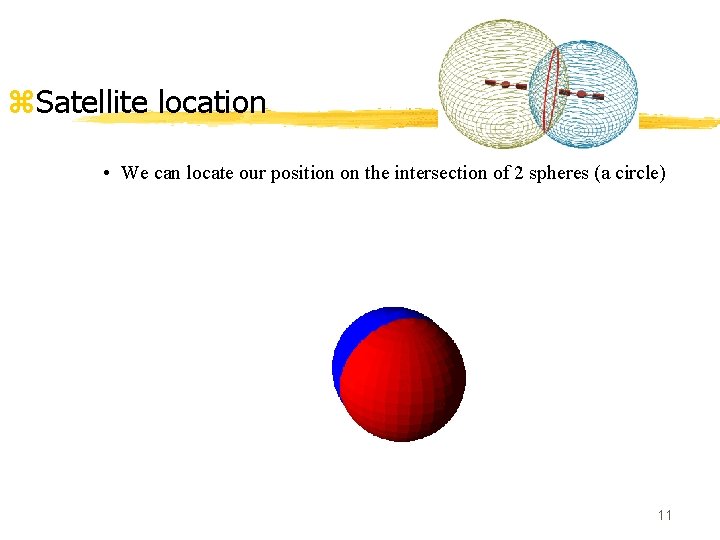 z. Satellite location • Given satellites We can 2 locate our… position on the
