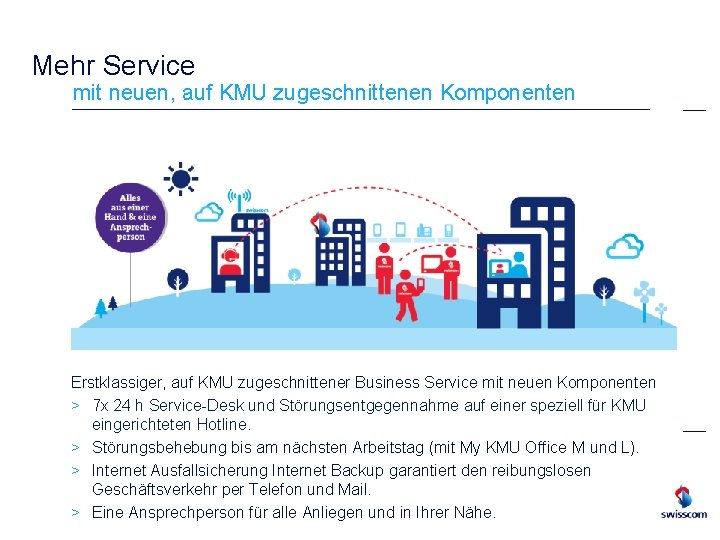 Mehr Service mit neuen, auf KMU zugeschnittenen Komponenten Erstklassiger, auf KMU zugeschnittener Business Service