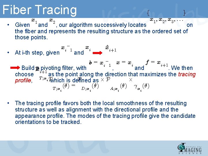 Fiber Tracing x 1 f g x 1 ; x 2 ; x 3
