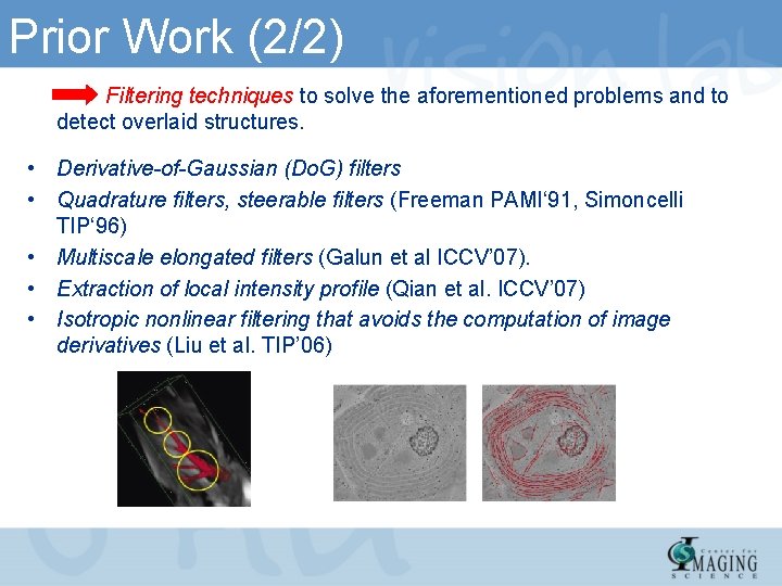 Prior Work (2/2) Filtering techniques to solve the aforementioned problems and to detect overlaid