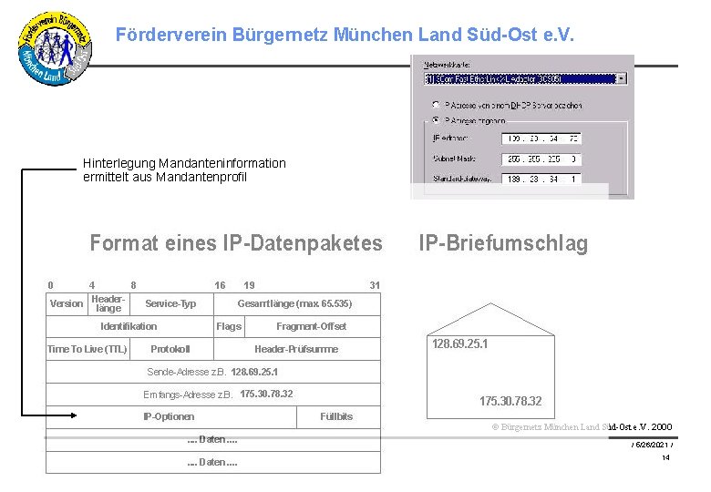 Förderverein Bürgernetz München Land Süd-Ost e. V. Hinterlegung Mandanteninformation ermittelt aus Mandantenprofil © Bürgernetz
