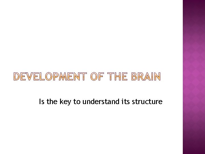 Is the key to understand its structure 