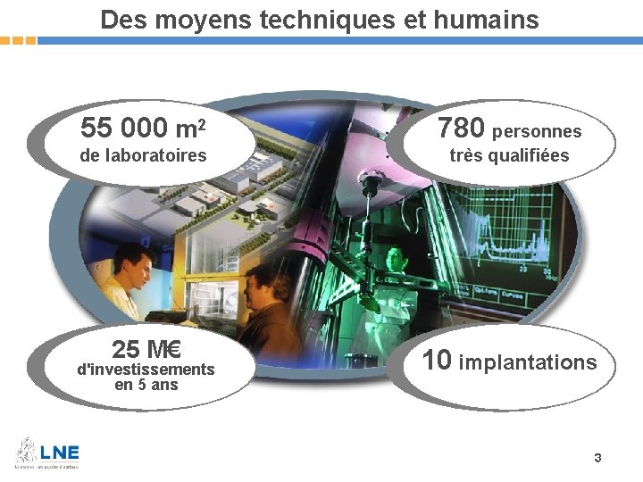 Des moyens techniques et humains 55 000 m 2 780 personnes de laboratoires très
