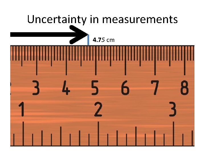 Uncertainty in measurements 4. 75 cm 