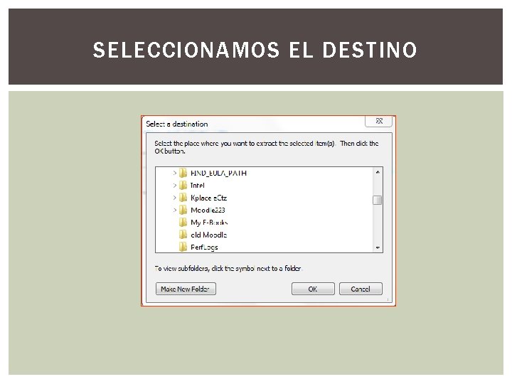 SELECCIONAMOS EL DESTINO 