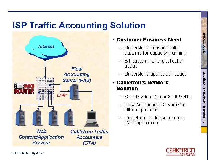  • Customer Business Need – Understand network traffic patterns for capacity planning Flow