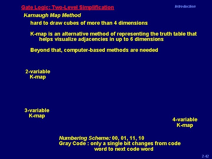 Gate Logic: Two-Level Simplification Karnaugh Map Method hard to draw cubes of more than