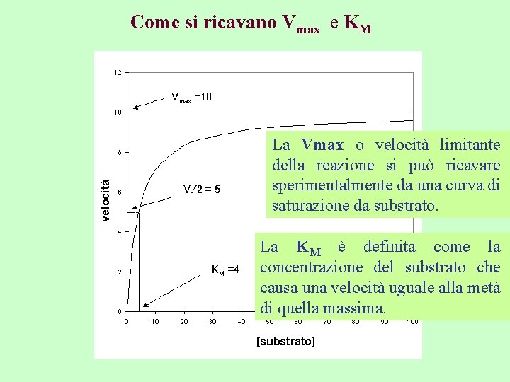 Come si ricavano Vmax e KM velocità Vmax =10 V/2 = 5 KM =4
