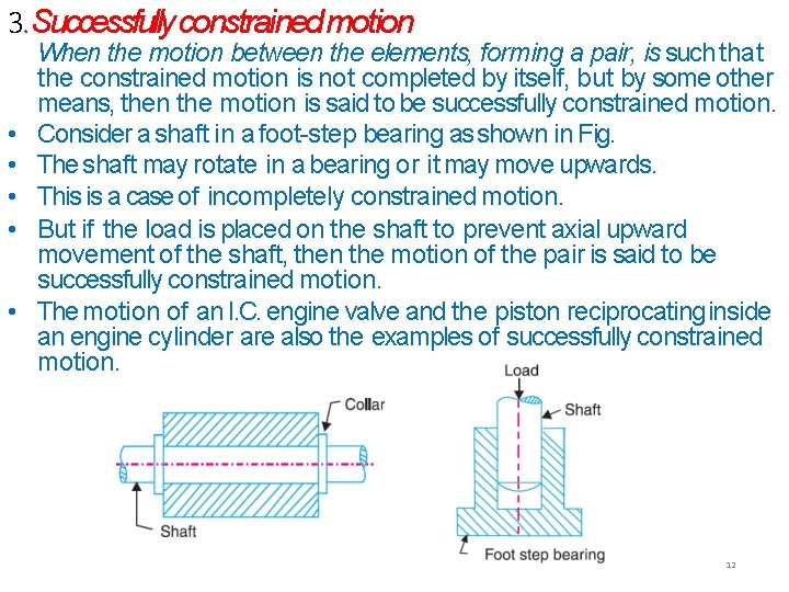 3. Successfully constrained motion • • • When the motion between the elements, forming