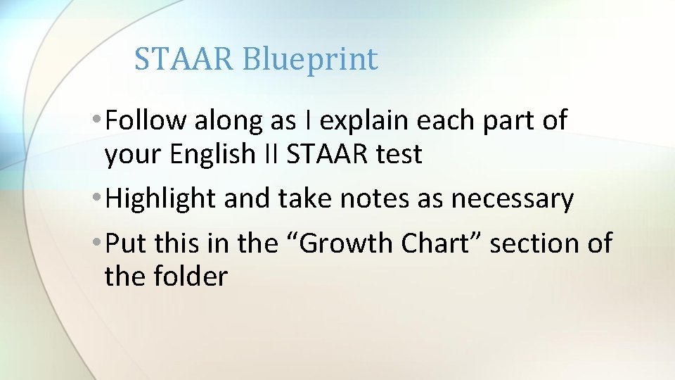STAAR Blueprint • Follow along as I explain each part of your English II