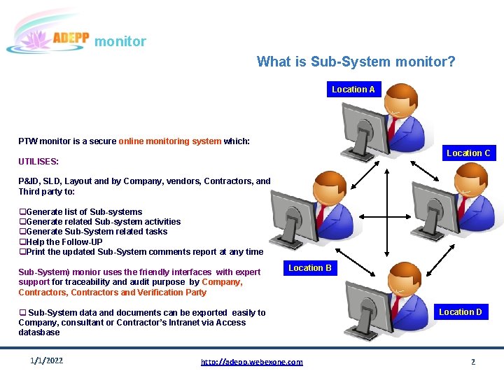 monitor What is Sub-System monitor? Location A PTW monitor is a secure online monitoring