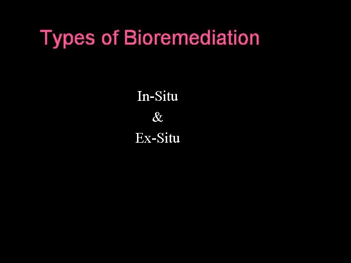 Types of Bioremediation In-Situ & Ex-Situ 