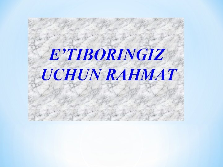 E’TIBORINGIZ UCHUN RAHMAT 