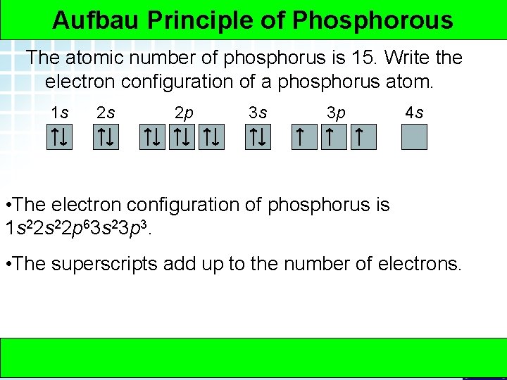 5. 2 Electron Arrangement in Atoms > Sample Problem 5. 1 Aufbau Principle of