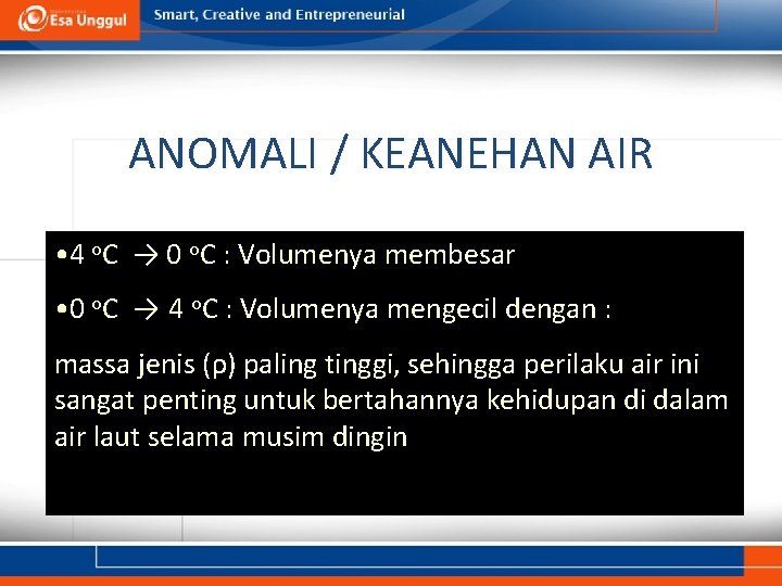 ANOMALI / KEANEHAN AIR • 4 o. C → 0 o. C : Volumenya