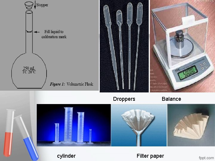 Droppers cylinder Balance Filter paper 