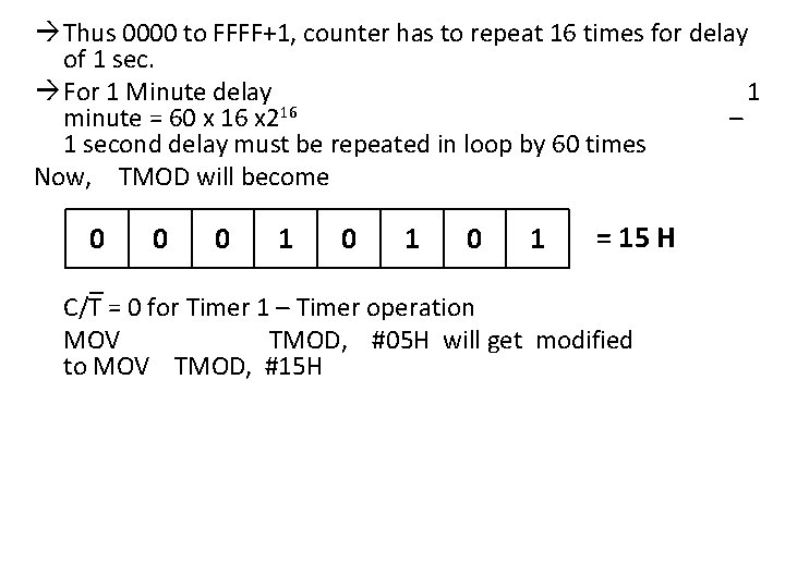  Thus 0000 to FFFF+1, counter has to repeat 16 times for delay of