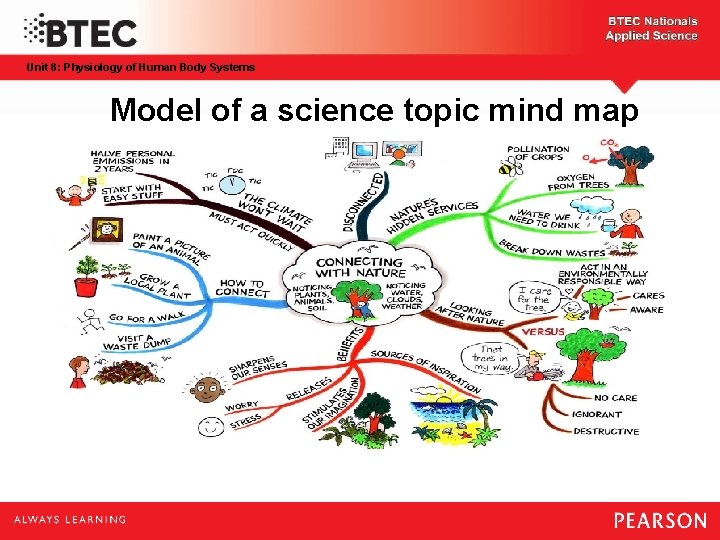 Unit 8: Physiology of Human Body Systems Model of a science topic mind map