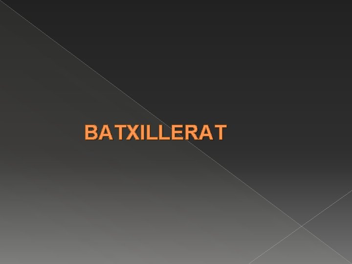 BATXILLERAT 