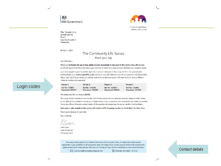 Login codes Contact details 