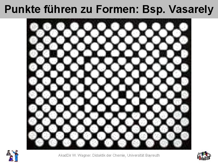 Punkte führen zu Formen: Bsp. Vasarely Akad. Dir W. Wagner. Didaktik der Chemie, Universität