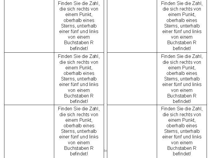 Finden Sie die Zahl, die sich rechts von einem Punkt, oberhalb eines Sterns, unterhalb