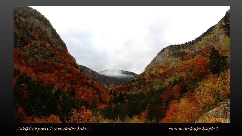 Zaključek poti v izteku doline Suhe…. Foto in urejanje: Majda T. 