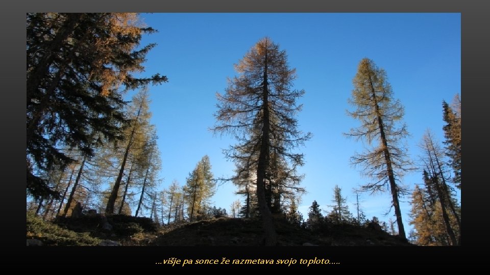 …višje pa sonce že razmetava svojo toploto…. . 