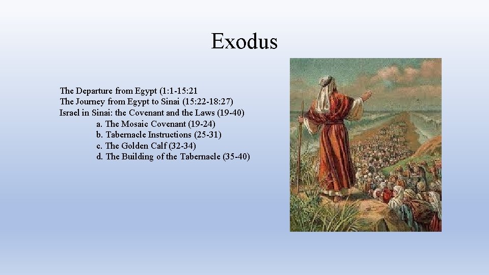 Exodus The Departure from Egypt (1: 1 -15: 21 The Journey from Egypt to