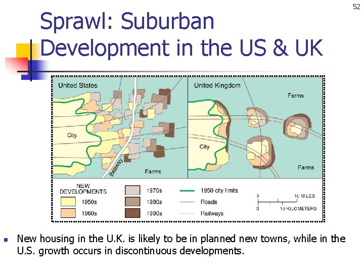 Sprawl: Suburban Development in the US & UK n New housing in the U.