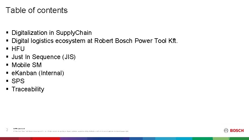 Table of contents § § § § 2 Digitalization in Supply. Chain Digital logistics
