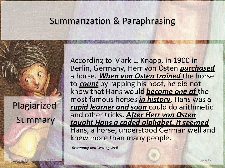 Summarization & Paraphrasing Plagiarized Summary According to Mark L. Knapp, in 1900 in Berlin,