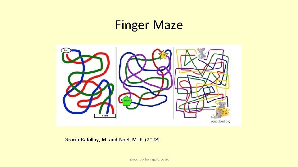 Finger Maze Gracia-Bafalluy, M. and Noel, M. P. (2008) www. judyhornigold. co. uk 